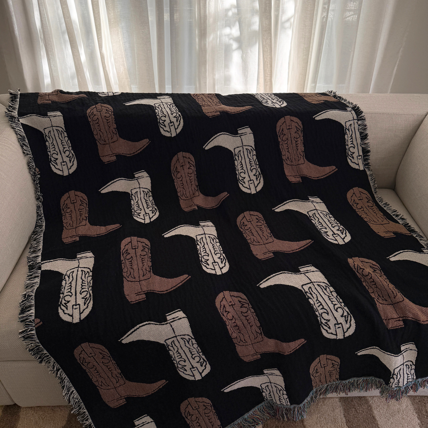 Cowboy Boots Throw Blanket