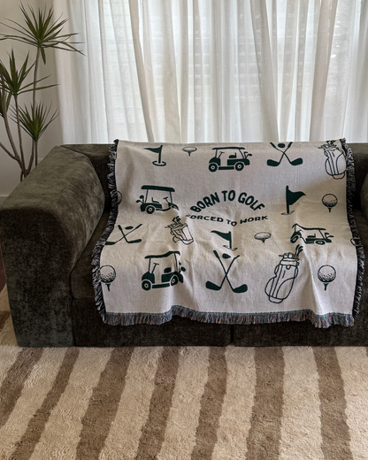 Born To Golf Throw Blanket