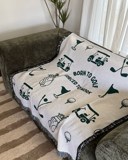 Born To Golf Throw Blanket