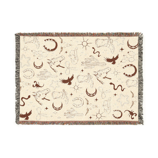 Western Theme Throw Blanket