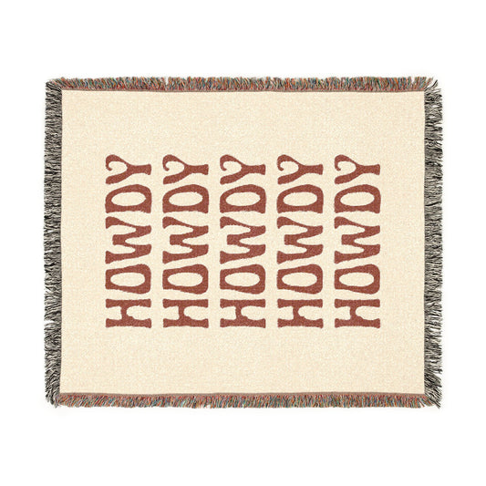 Howdy Jacquard Blanket, Western Throw Blanket, Cowboy Decor, Country Farmhouse Blanket, Western Gift, Retro Rodeo Blanket, YeeHaw