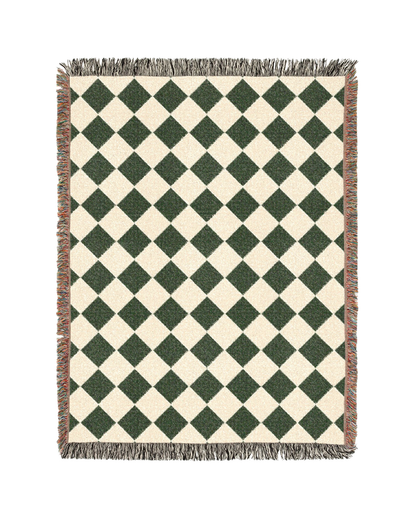 Checkered Throw Blanket – Green