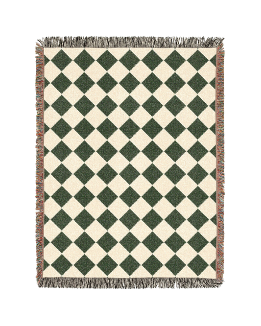 Checkered Throw Blanket – Green