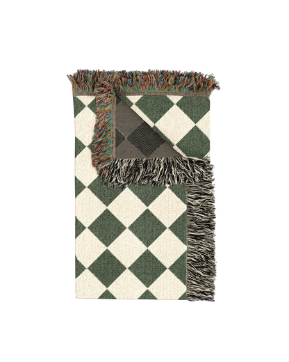 Checkered Throw Blanket – Green