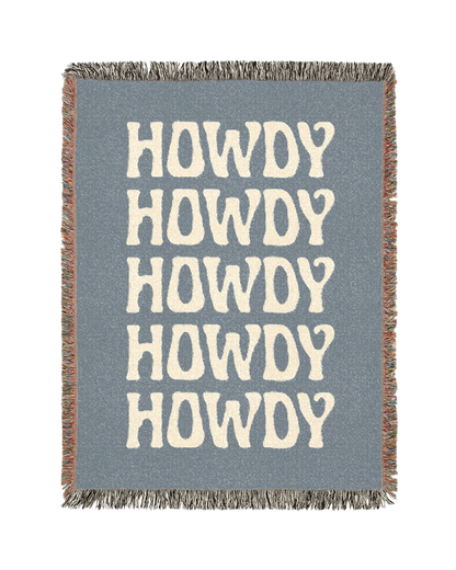 Howdy Throw Blanket – Blue