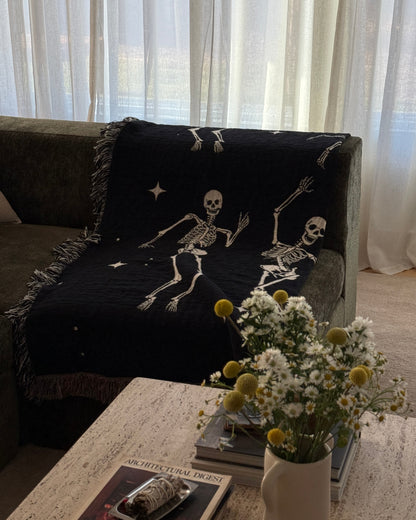 Dancing Skeleton Throw Blanket
