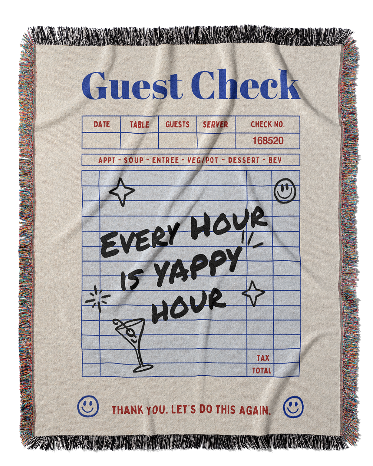 Guest Check Yappy Hour Throw Blanket