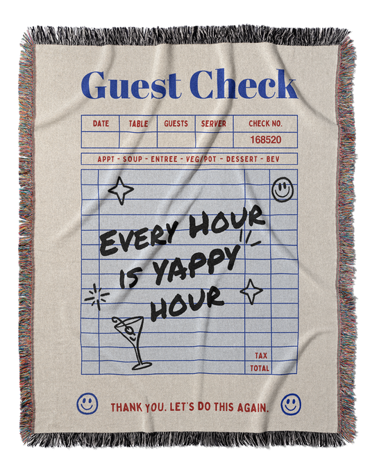 Guest Check Yappy Hour Throw Blanket