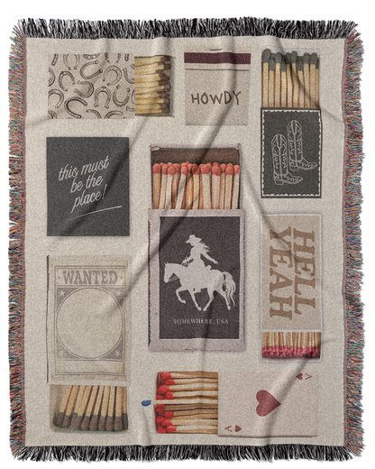 Western Matchbooks Throw Blanket