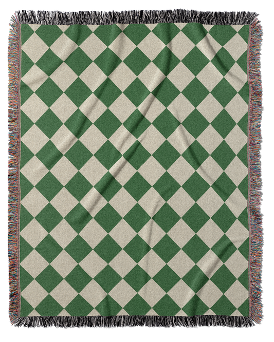 Checkered Throw Blanket – Green