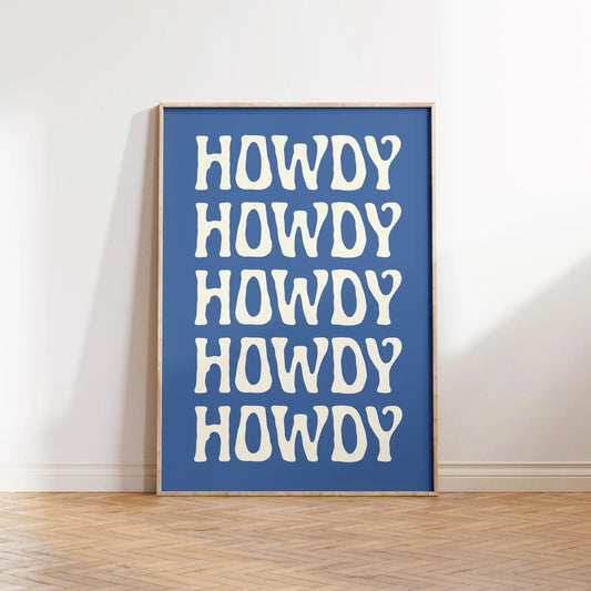 Howdy Digital Print – Blue