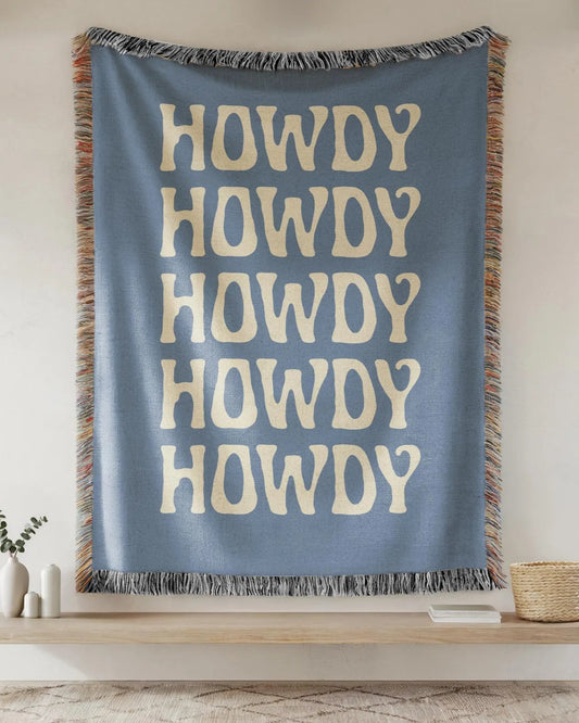 Howdy Throw Blanket – Blue