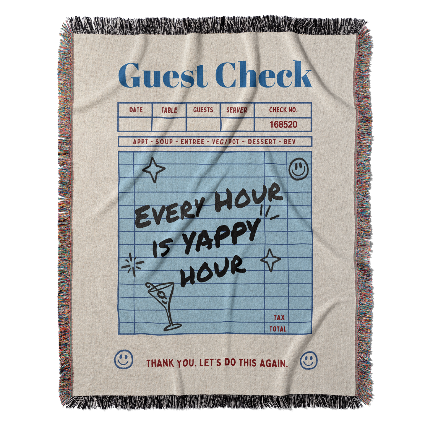 Guest Check Yappy Hour Throw Blanket
