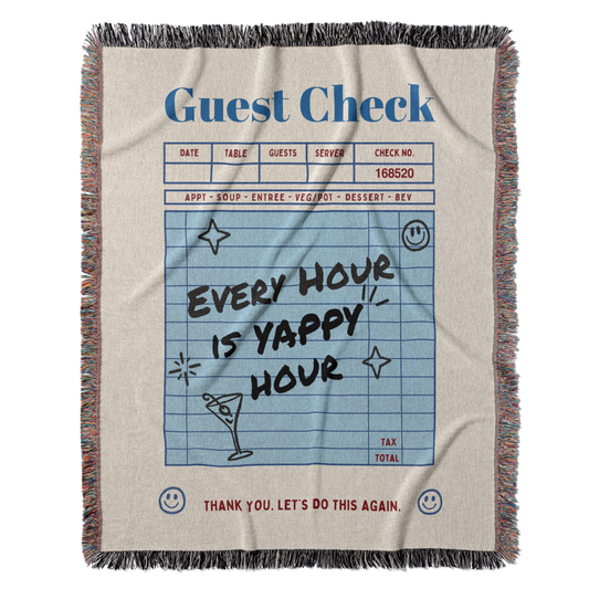 Guest Check Yappy Hour Throw Blanket
