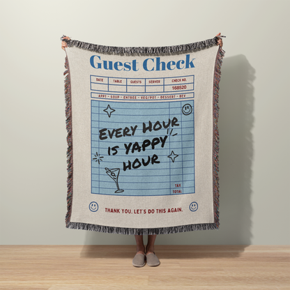 Guest Check Yappy Hour Throw Blanket