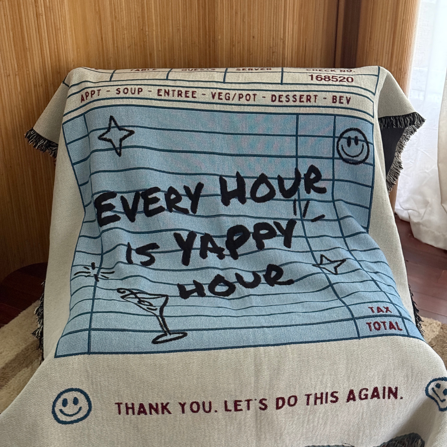Guest Check Yappy Hour Throw Blanket